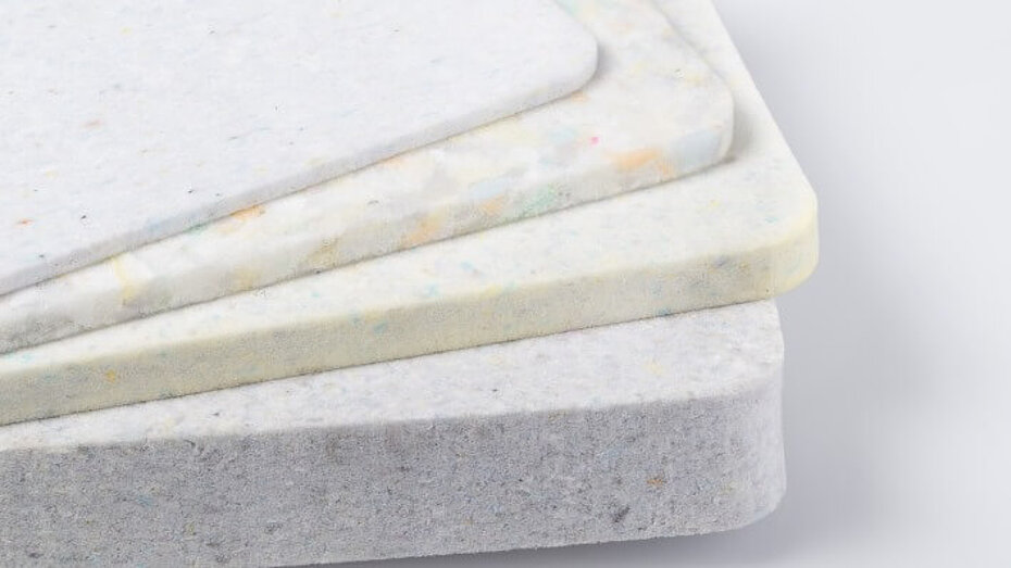 Pahlke Schaumstoffe Recycling - Composite Foams Composite foams are manufactured from recycled foam waste and are characterised by their particularly good insulation and damping properties