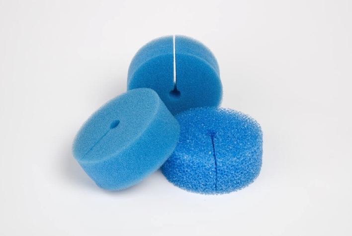 Inserts made of PUR foam for waste water filtration